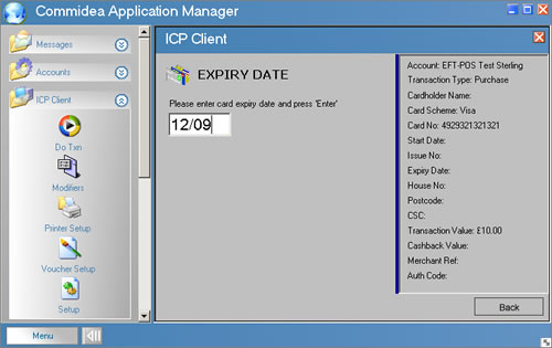 You are prompted to enter the Expiry Date of the credit or debit card.