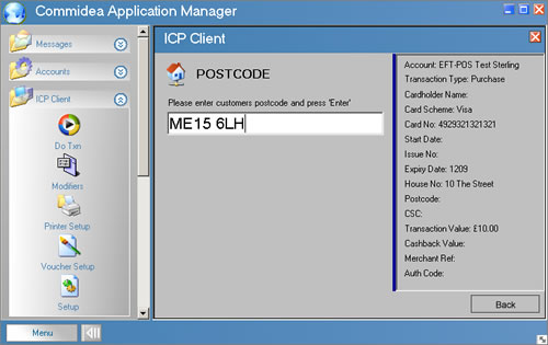 icp client - address verification - postcode