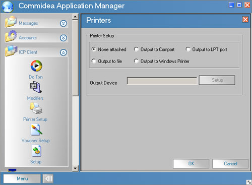 icp client - printer setup